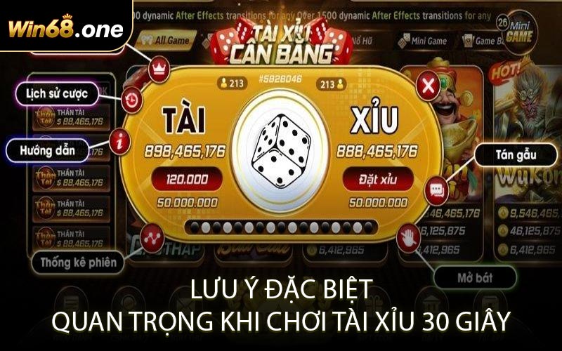 Lưu Ý Đặc Biệt Quan Trọng Khi Chơi Tài Xỉu 30 Giây